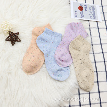 Yarn with color fiber circle cotton socks